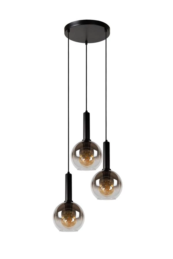 Lucide MARIUS - Hanglamp - Ø 48,5 cm - 3xE27 - Zwart - uitgezet